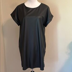 Black Women's Faux Leather Dress